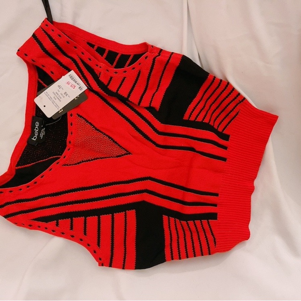 Bebe knit cropped top